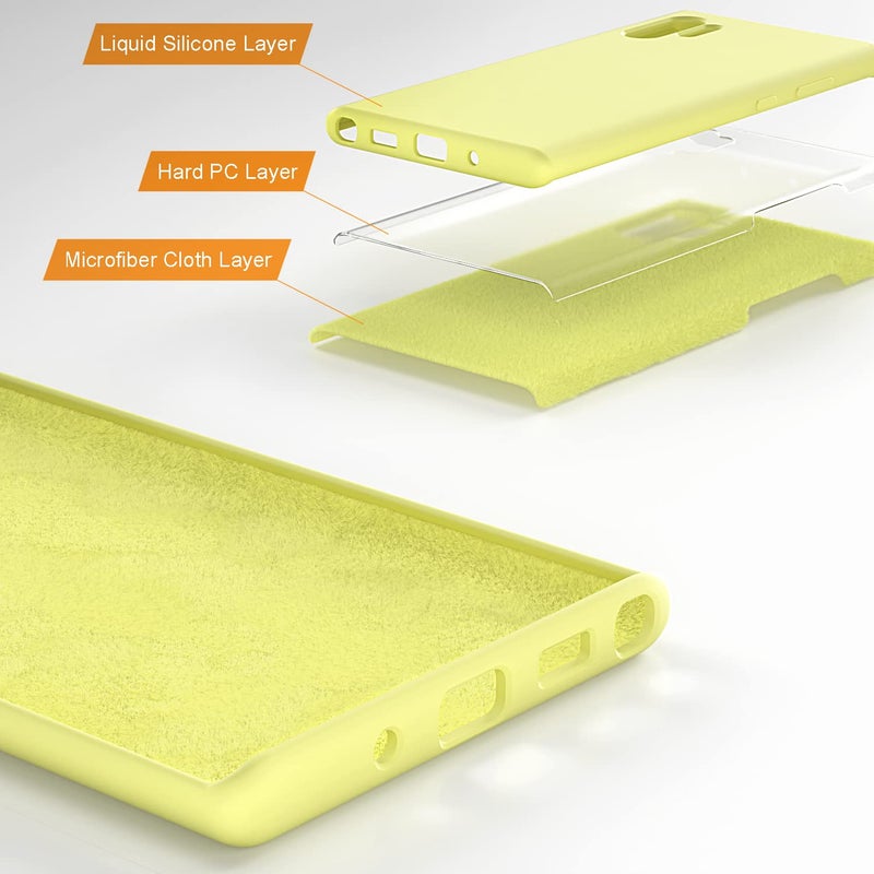 E Segoi Designed for Galaxy Note 10 Plus Case, Liquid Silicone Gel Rubber Shockproof Case Soft Microfiber Cloth Lining Cushion Compatible with Galaxy Note 10+ Plus 6.8 inch (2019) (White) - Image 2